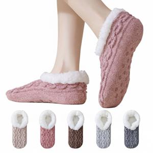 겨울 여성 양털 수면 양말 니트 덧신 슬리퍼 실내화 방한 덧신 미끄럼 방지 수족냉증 임산부 임부 털신발