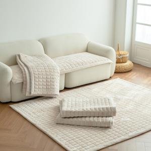 겨울 밍크 소파패드 따뜻한 쇼파패드 오트밀 차원이 다른 부드러움 밍크 5밀리 극세사