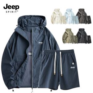 특가 지프 JEEP SPIRIT 정품 남녀공용 상하의세트 후드자켓 UV차단99% 쿨링바람막이 반바지 세트 T91 T95