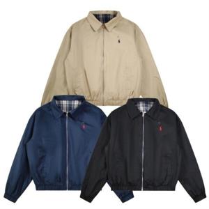 폴 로 투인원 초가을 신상 솔리드 자수 프린트 재킷 칼라 집업 코트