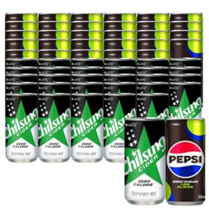 펩시제로 210ml 30캔 +사이다제로 210ml 30캔 제로칼로리 / 다이어트 콜라 / 청량음료 / 탄산음료 / 탄산