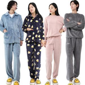 수면 잠옷 세트 극세사 파자마 남성 여성 밍크 겨울 빅사이즈 홈웨어 상하 한벌