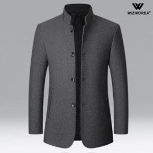 남성 여름 남성 슬림핏 스탠드카라 하프 모직 코트 봄 가을 정장 WI006CT