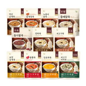 본죽 동지팥죽 330g 4팩 외 파우치죽 10종 골라담기 /즉석죽/전복죽/쇠고기죽