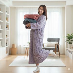 1+1 허그모리 오버핏 원피스 수면잠옷 홈웨어 푹신 극세사 잠옷 파자마