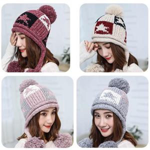 스타귀돌이 여자겨울털모자 귀돌이모자 방한 보온 털모자