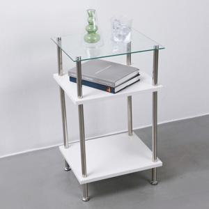 레이 화이트 모듈 수납 선반 장식장 3단 거실 유리 진열장