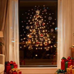 J2K 100구 LED 전구 크리스마스 조명 인테리어 벽트리