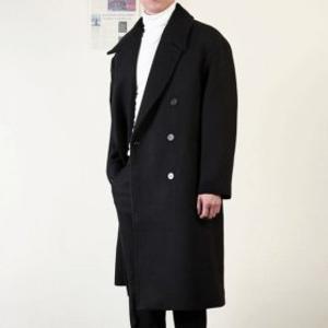 남자 더블 코트 롱 울 겨울 모직 발마칸 오버핏 30대 40대 블랙 그레이 차콜_MMCO02