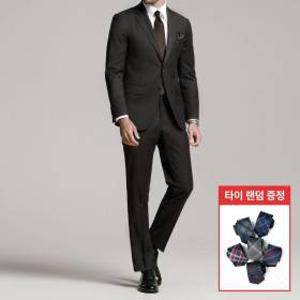 백화점 정품 맨잇슈트 카키 울혼방 마이크로 포멀핏 스트레치 사계절 정장 (337) 타이