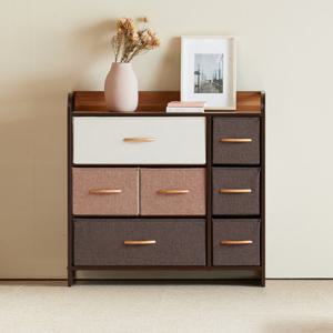 포미즈 패브릭 3단 7칸 와이드 거실 옷 서랍장 수납장