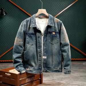 남성용 레트로 데님 재킷 봄 및 가을 캐주얼 작업복