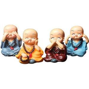 4p 동자승 피규어 귀여운 아기스님 인형 미니 스님 동자 불교 미니어처 소품 인테리어 차량장식 선물 실내
