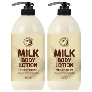 터치미 밀크 바디로션 고보습 대용량 바디크림 1000ml 2개