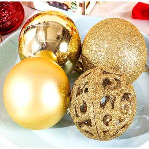 J2K 크리스마스 트리 장식 볼 오너먼트 100PCS 레드 골드