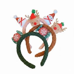 크리스마스 양털 뽀글이 머리띠 10개 세트 어린이 아동 초등 학교 학원 어린이 유치원 행사 단체 선물