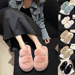 여성 겨울 키높이 통굽 퍼 털 슬리퍼 빅사이즈 실내화 방한 샌들 샌달 신발 사무실 미용실 거실 실내 회사