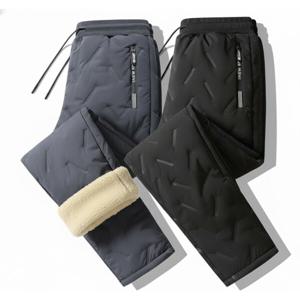 1+1 겨울 남자 패딩 바지 융털 트레이닝 팬츠 남성 조거형 일자형 기모 바지