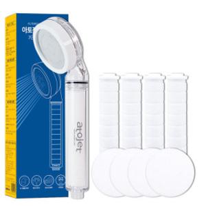 (15%쿠폰/스타배송 단독) 10개월 SET 아토젯 녹물 필터샤워기 헤드+헤드필터4P+바디필터4P / 샤워기 세트