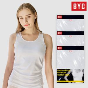 (3매세트) BYC 여성 런닝 순면 민소매 나시 메리야스 이너
