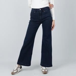 게스 여성 청바지 기모 오비디테일 와이드 다크블루 YO4D1185