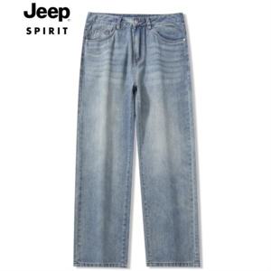 지프스피릿 JEEP SPIRIT 남자 세미와이드 샌드워싱 뒷밴딩 스트레이트핏 냉감소재 청바지 WJP19917