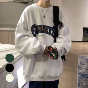 2XL~5XL 남자 기모 맨투맨 오버핏 라운드 긴팔 티셔츠 OFS-MTM4