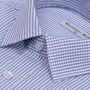 남자체크셔츠 남자빅사이즈셔츠 긴팔 정장와이셔츠 남자 봄 소라색셔츠