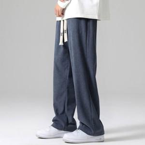 맨즈 코듀로이 기모 밴딩 세미 와이드 콤보 팬츠 남자 심플 트렌디 방한 골덴 바지 (2장이상추가할인)