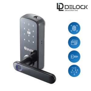 딜락 Y10 지문인식 목문용 무타공 카드키2+비상키2+번호키 나무문 판넬문 방문손잡이 사무실 디지털도어락