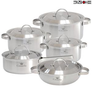 키친아트 코델리아 통5중 스텐레스 IH 냄비세트 5종B(편18+양16+20+24+전24)
