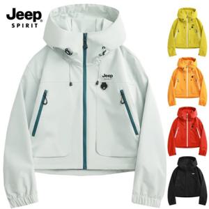지프 JEEP SPIRIT 아웃도어 속건성 방수 방풍 여성 크롭 후드자켓 바람막이 JP6666