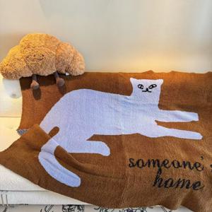 포근한 감성 모카캣 블랭킷 소파 무릎담요 귀여운 캠핑 담요