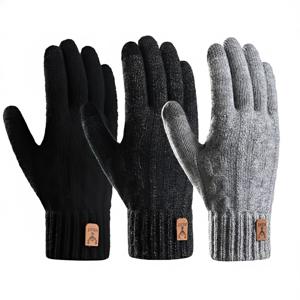 겨울 남자 기모 터치 장갑 방한 니트  꽈배기 베이직 데일리 남성 장갑
