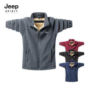 지프스피릿 남녀공용 기모 플리스 솔리드 집업 두꺼운 아우터 QZ8899