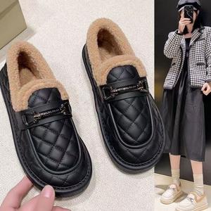 폭신폭신 양털안감 여성 퀼팅 방한 로퍼 겨울신발