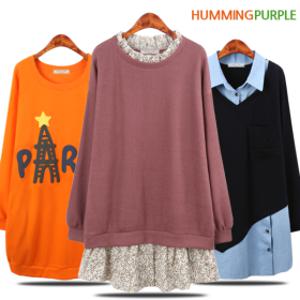 겨울 신상 기모/롱티/원피스/티셔츠 따뜻한 긴팔 긴소매 롱후드 맨투맨 예쁜 큰언니 빅사이즈 여성의류