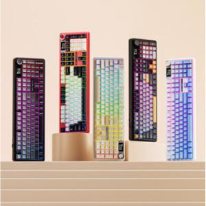 Aula 독거미 F108 pro 유무선 기계식 키보드 풀배열 핫스왑 블루투스 8000mAh 2.4G RGB