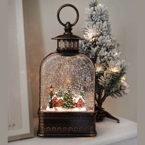(15%쿠폰) 포트락 둥근사각 M 크리스마스 눈내리는 마을 스노우볼 오르골 워터볼 무드등 장식 선물