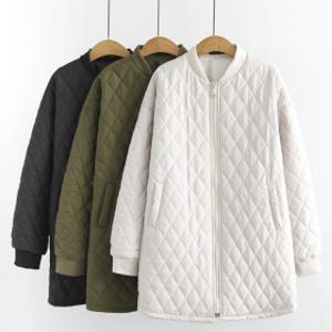 아웃사이즈 B4CZ21 빅사이즈 깔깔이 퀄팅 엠보싱 경량 자켓 롱 패딩