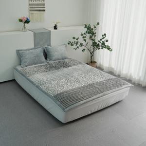 (겨울 대표특가) 국내생산 밍크 극세사패드 겨울 침대패드 플라워 겨울 따뜻한 극세사 침대 패드