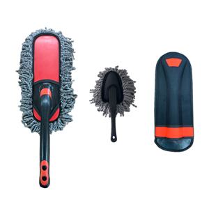 자동차 먼지떨이 차량용 먼지털이개 세트(대형+소형+보관파우치) 손잡이 회전형