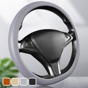 (1+1) 자동차 슬림핏 실리콘 핸들 커버 미끄럼방지 논슬립 원형 D컷 스티어링 휠 커버