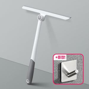 (접착식 스텐 매직후크 증정) 욕실 360도 각도조절 스퀴지 화장실 물기제거 유리 창문닦이 밀대 스퀴즈
