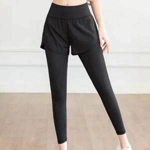 데일리핏 하이웨스트 투인원 9부 일체형 바지 레깅스 체형보정 헬스 워터파크 필라테스