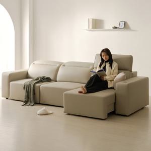 이지클린 가죽 무빙 슬라이드 리클라이너 4인 소파 전동  모듈  4인용 모션 쇼파