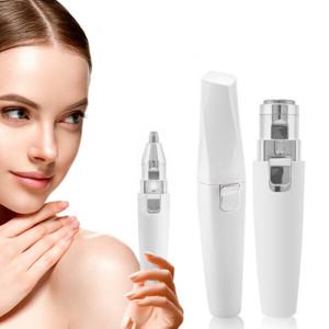 휴대용 전동 눈썹정리기 코털 제모 USB충전식 2헤드 교체트리머 OHA-EYBT