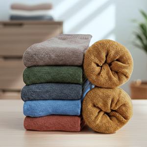 겨울양말 기모 방한 무지 장목 남자 여자 양말 도톰한양말 5족세트