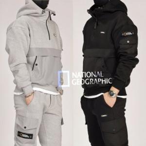 내셔널지오그래픽 IW 3단 헤비 반집업 후드 기모 트레이닝복 세트 - 가을 겨울 신상(남여공용)