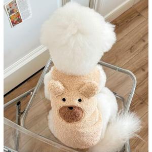 트렌디 방한 소형견 기모 안감 곰돌이 보온 뽀글이 강아지 옷 데일리 반려동물 애견 의류 (2장이상추가할인)